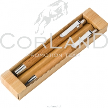 Zestaw piśmienny, bambusowy długopis touch pen i ołówek mechaniczny